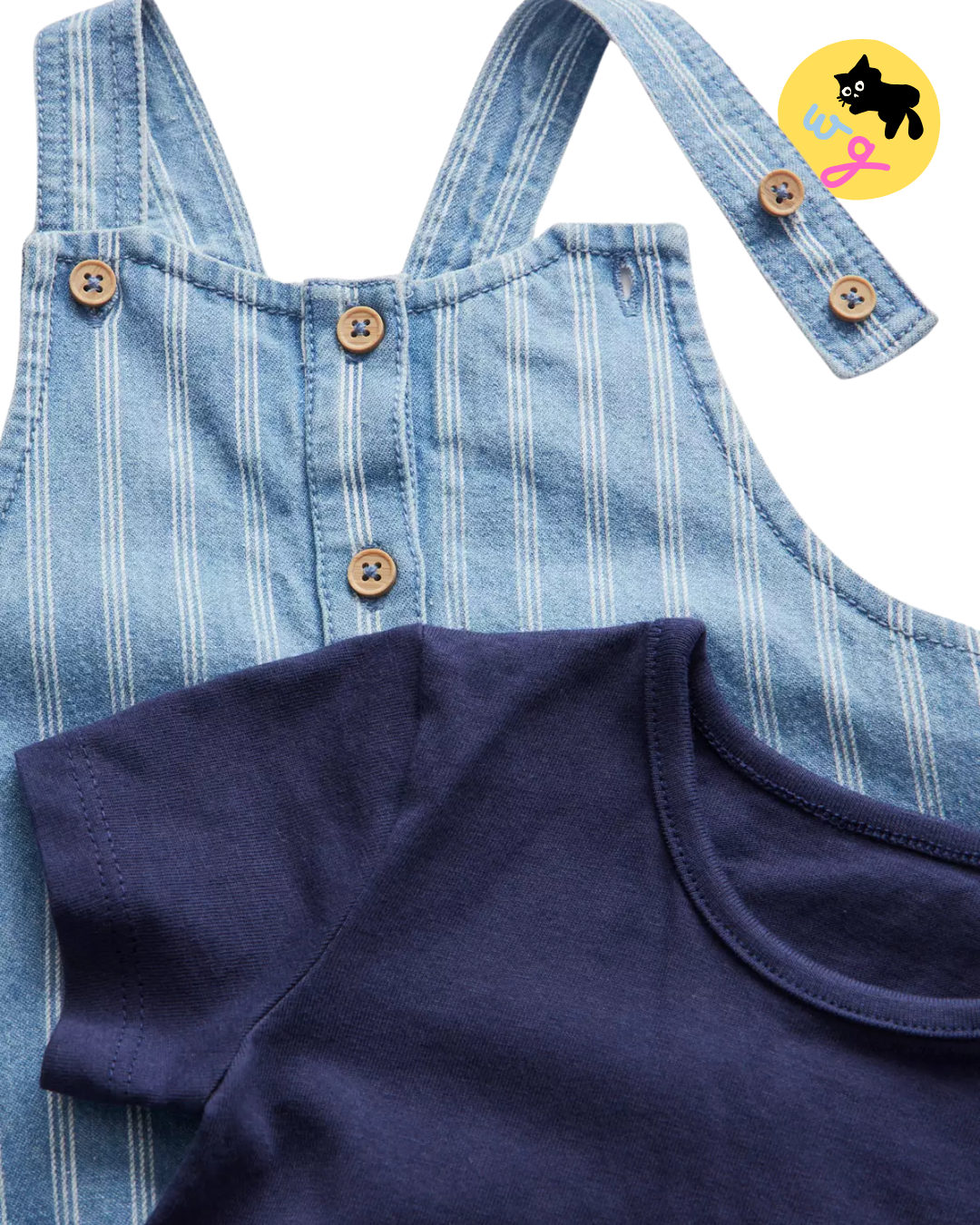 Blue Stripe Bibshorts & Bodysuit Set