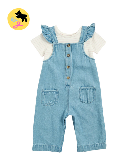 Baby Dungaree and T-shirt 2 Piece Set
