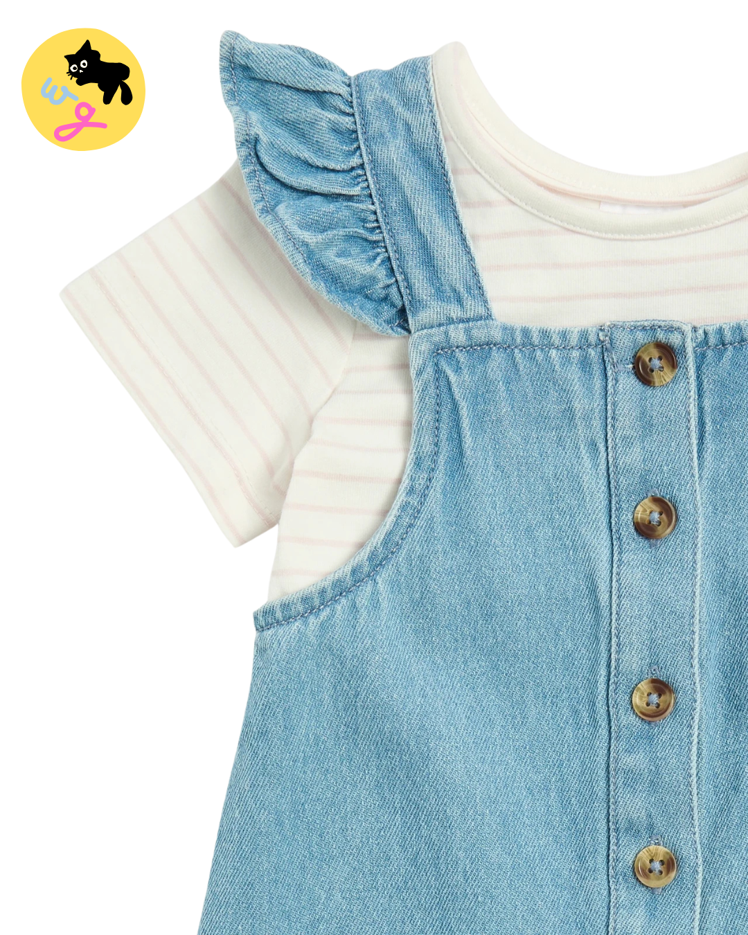 Baby Dungaree and T-shirt 2 Piece Set