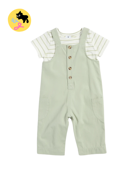 Baby Dungaree and T-Shirt 2 Piece Set