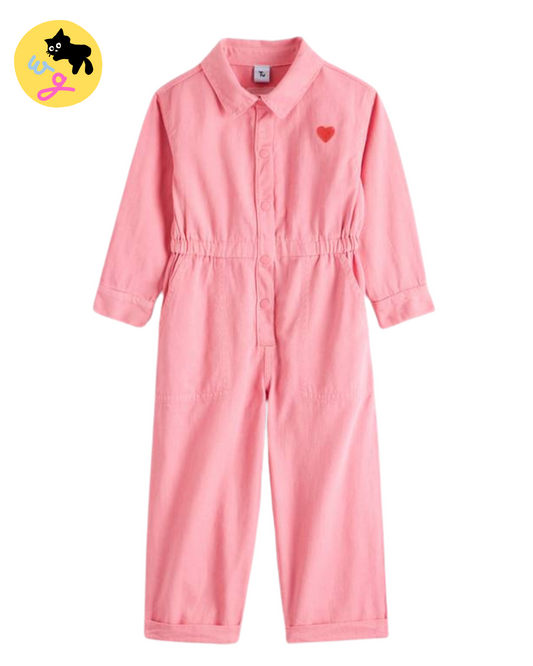 Pink Long Sleeve Boiler Suit