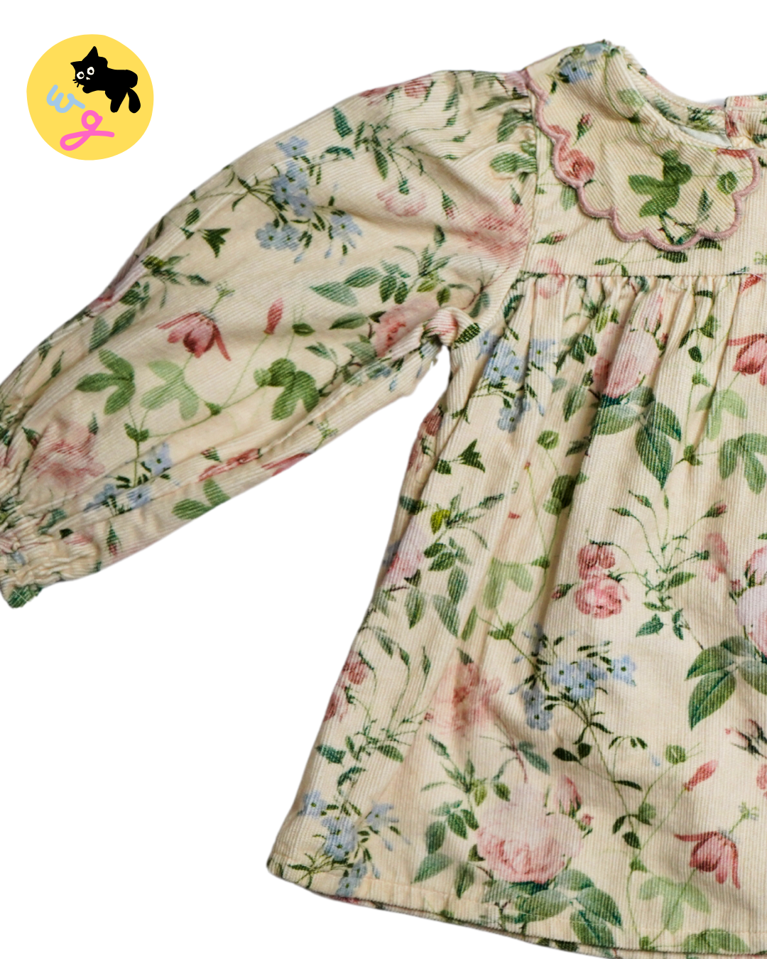 Floral Coduroy Dress with Leggings