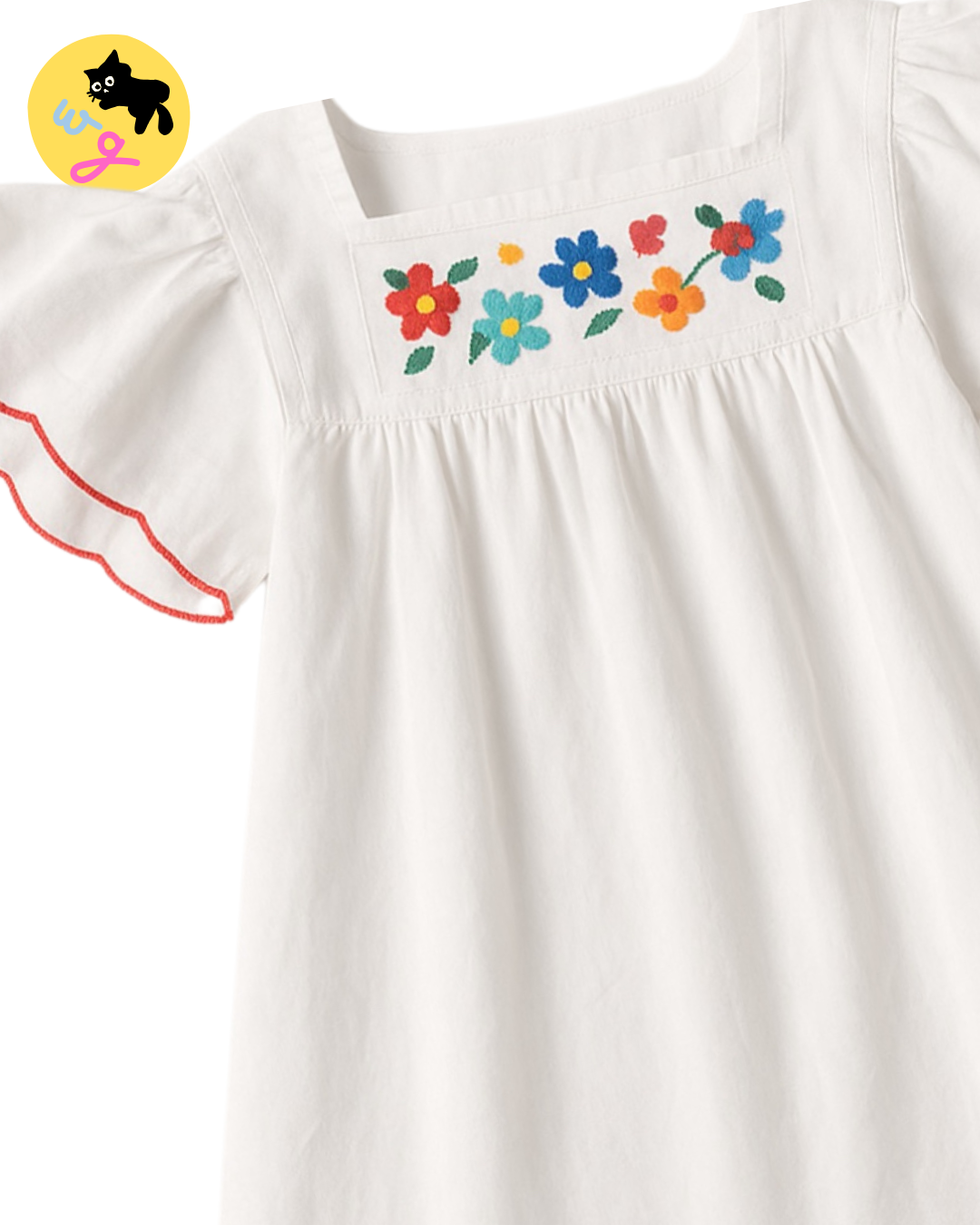 Scallop Sleeve Summer Dress