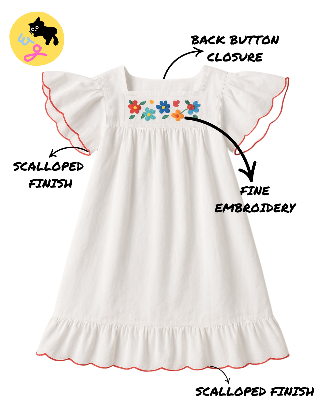 Scallop Sleeve Summer Dress