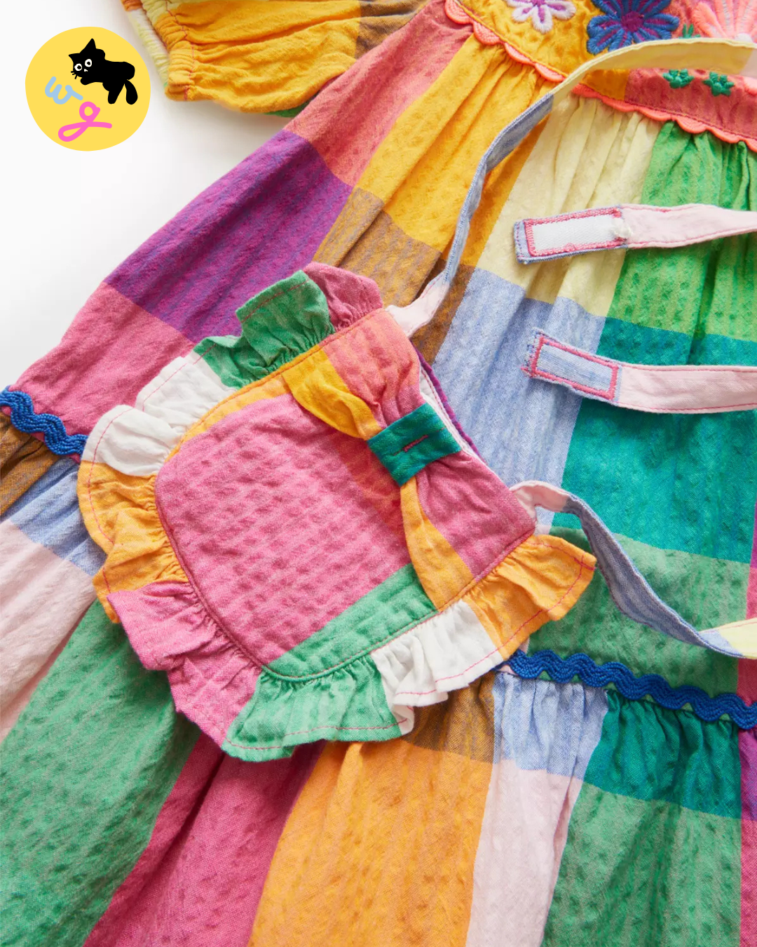 Tiered Mix Patchwork Woven Dress & Bag Set