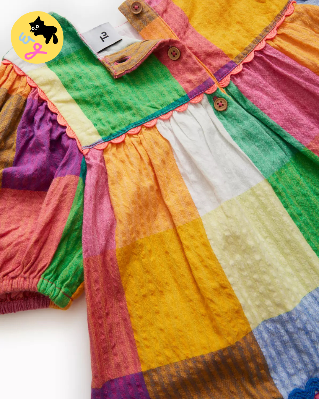 Tiered Mix Patchwork Woven Dress & Bag Set