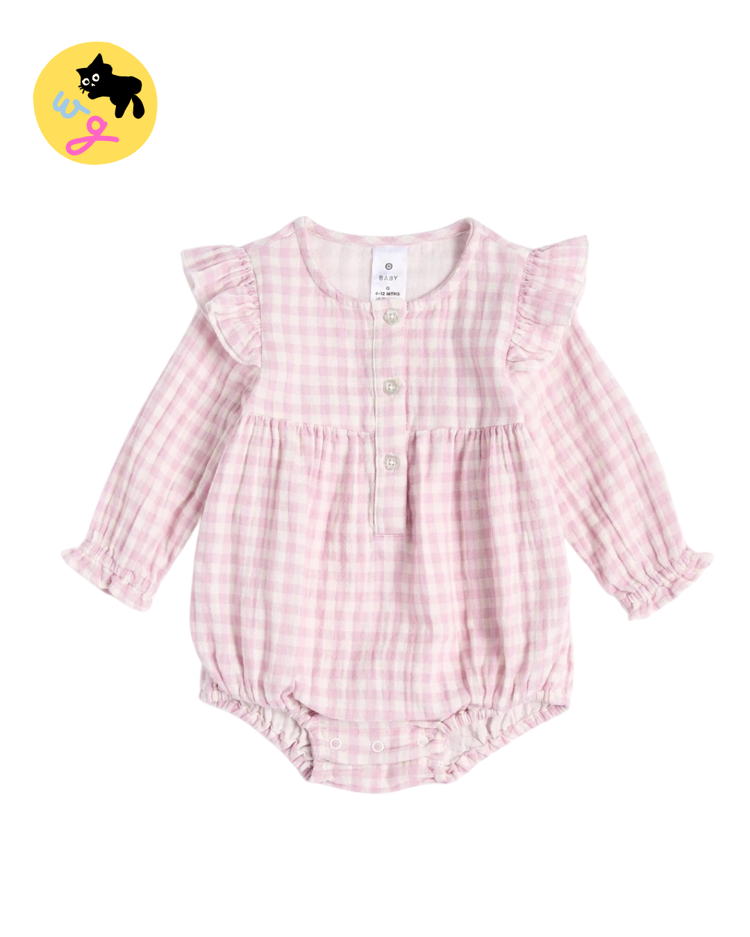 Purple Gingham Baby Muslin Bodysuit