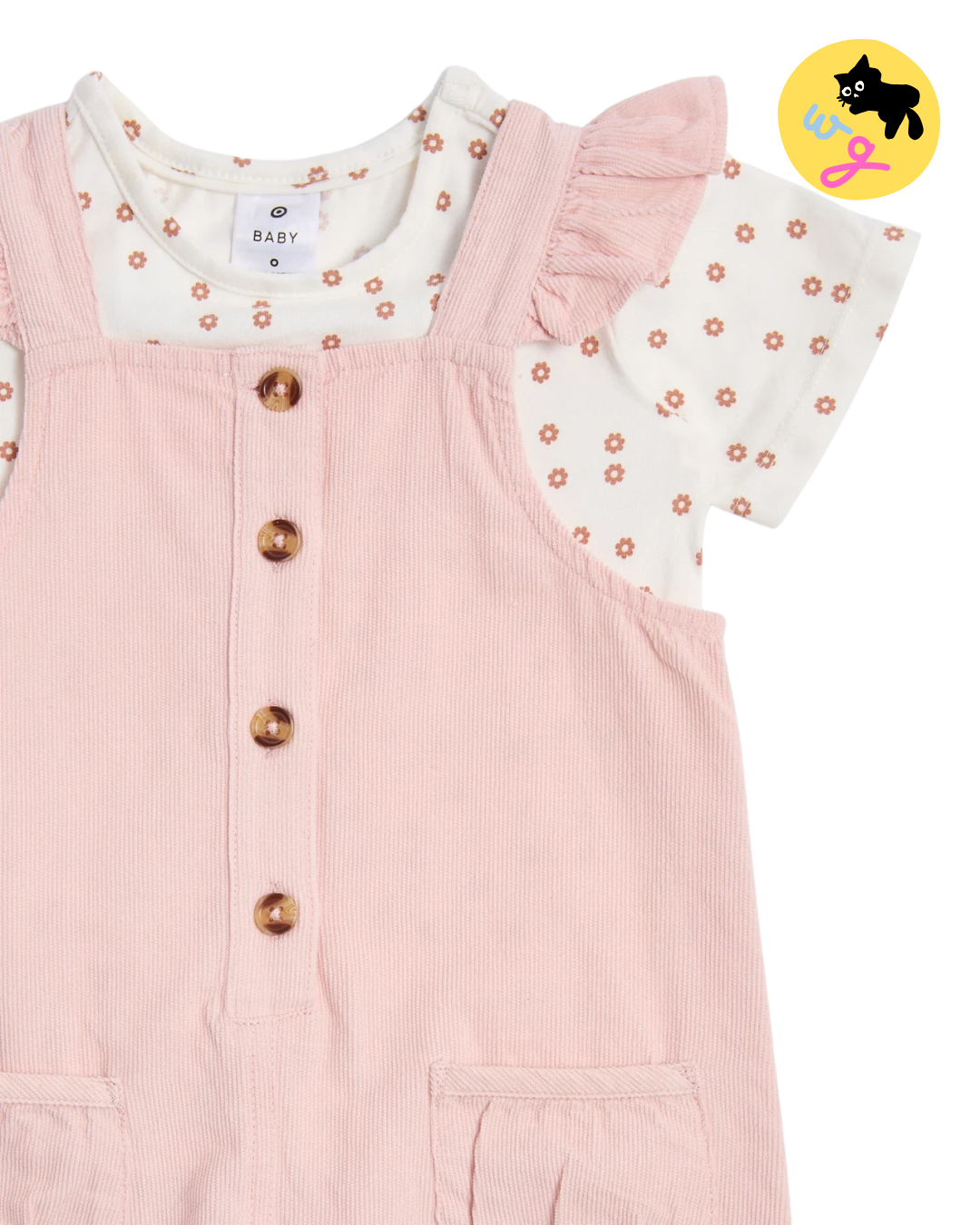 Baby Cord Overalls and T-shirt Set 2 Piece