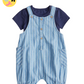 Blue Stripe Bibshorts & Bodysuit Set