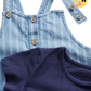 Blue Stripe Bibshorts & Bodysuit Set