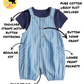 Blue Stripe Bibshorts & Bodysuit Set