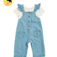 Baby Dungaree and T-shirt 2 Piece Set
