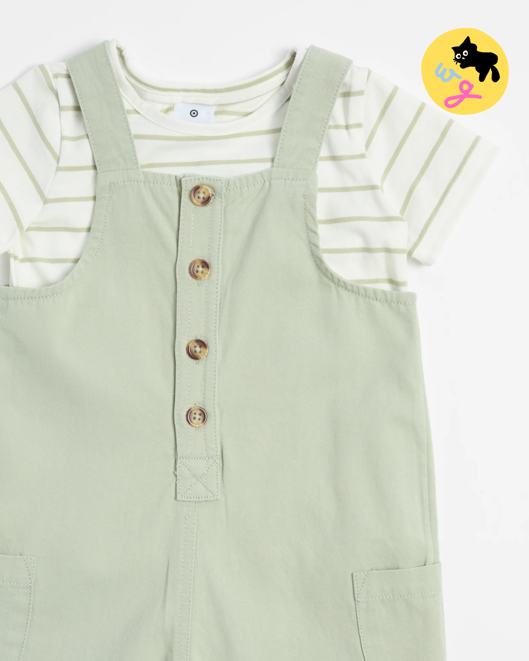 Baby Dungaree and T-Shirt 2 Piece Set