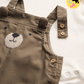 Cream Bodysuit & Brown Bear Corduroy Dungarees Set
