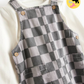 Body Suit & Grey Checkered Dungarees