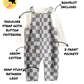 Body Suit & Grey Checkered Dungarees