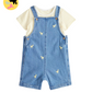 Duck Embroidered Denim Dungarees Set