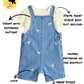 Duck Embroidered Denim Dungarees Set