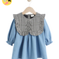 Denim/Gingham Tabbard Woven 100% Cotton Dress