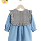 Denim/Gingham Tabbard Woven 100% Cotton Dress