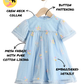 Blue Embroidered Flower Mesh Baby Dress