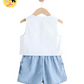 White 100% Cotton Top and Short Set