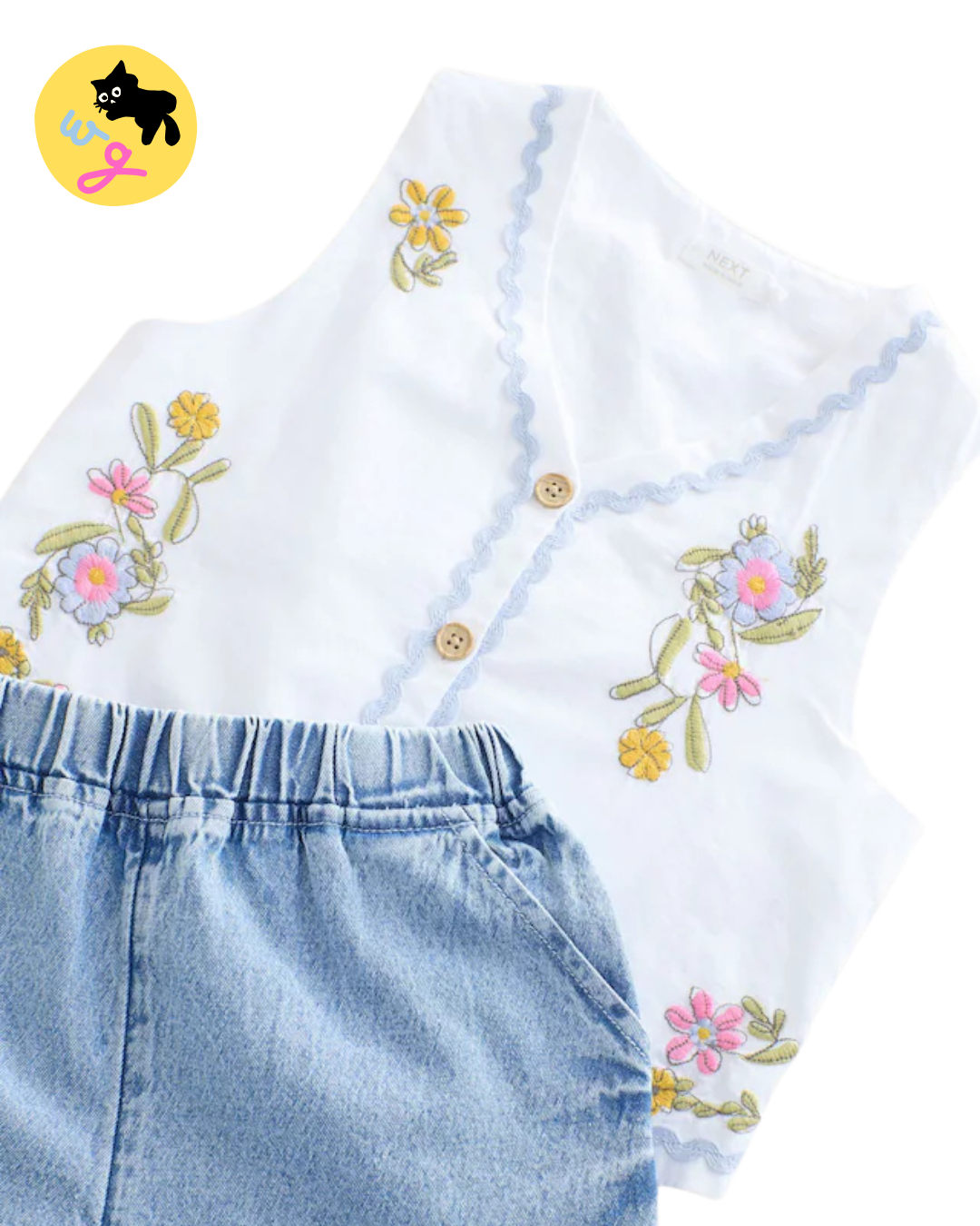 White 100% Cotton Top and Short Set