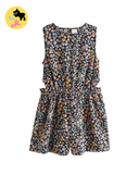Black Floral Cut-Out Detail Playsuit