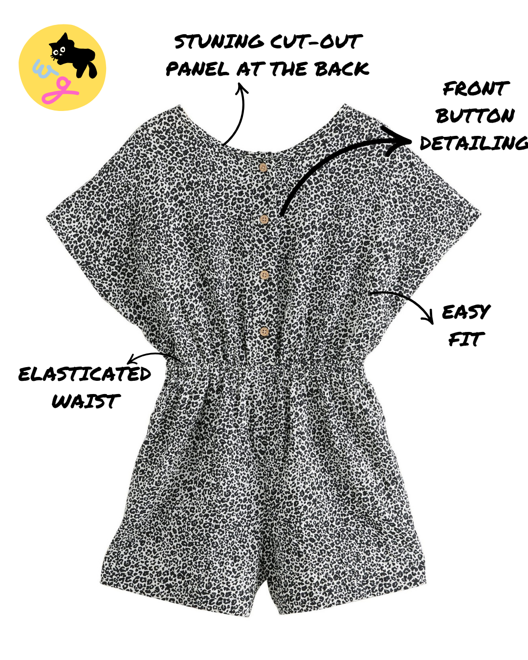 Black/White Printed Playsuit