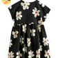 Black & White 100% Cotton Short Sleeve Jersey Dress