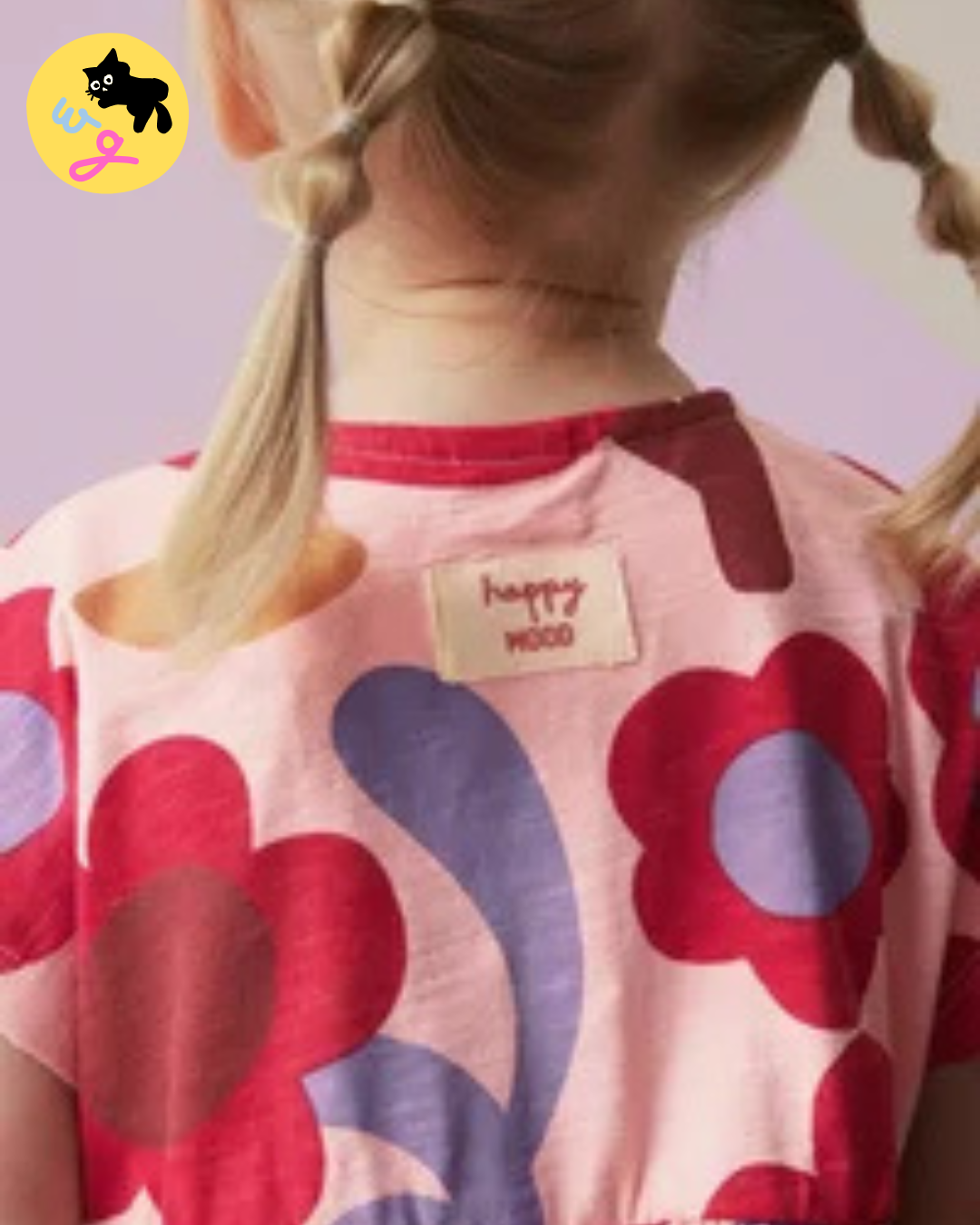 Pink/Tan Brown 100% Cotton Button Front Jersey Dress