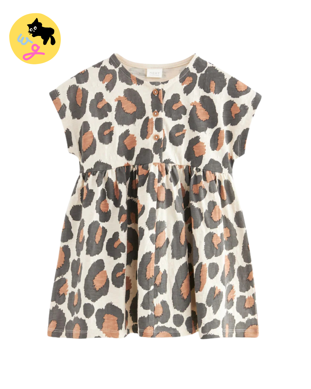 Animal Short Sleeve Jersey 100% Cotton Dress