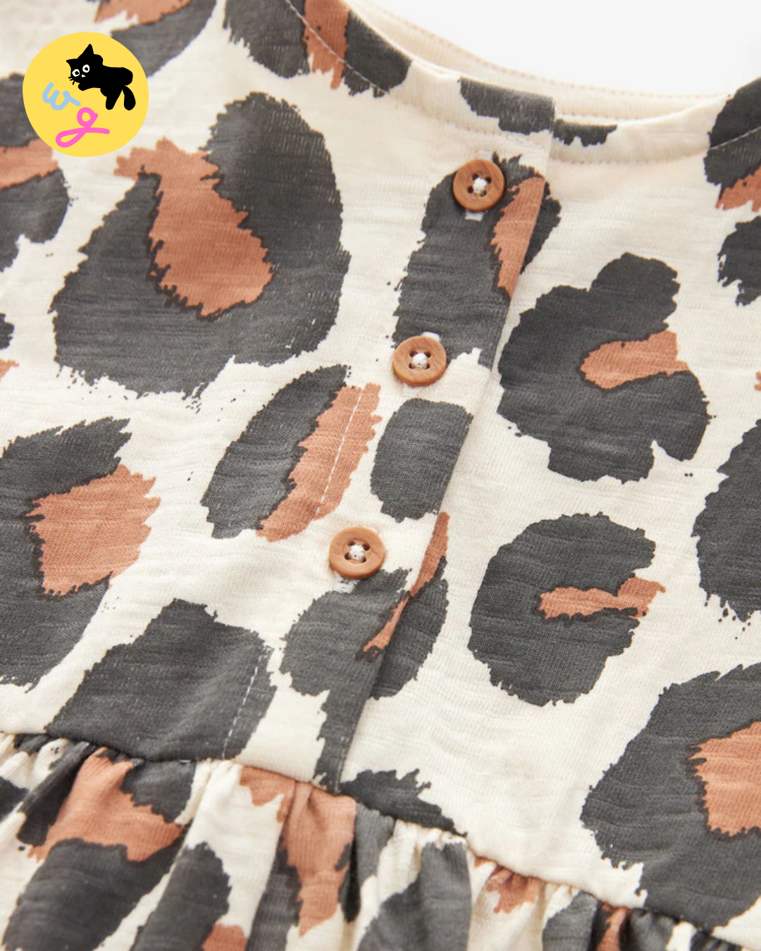 Animal Short Sleeve Jersey 100% Cotton Dress