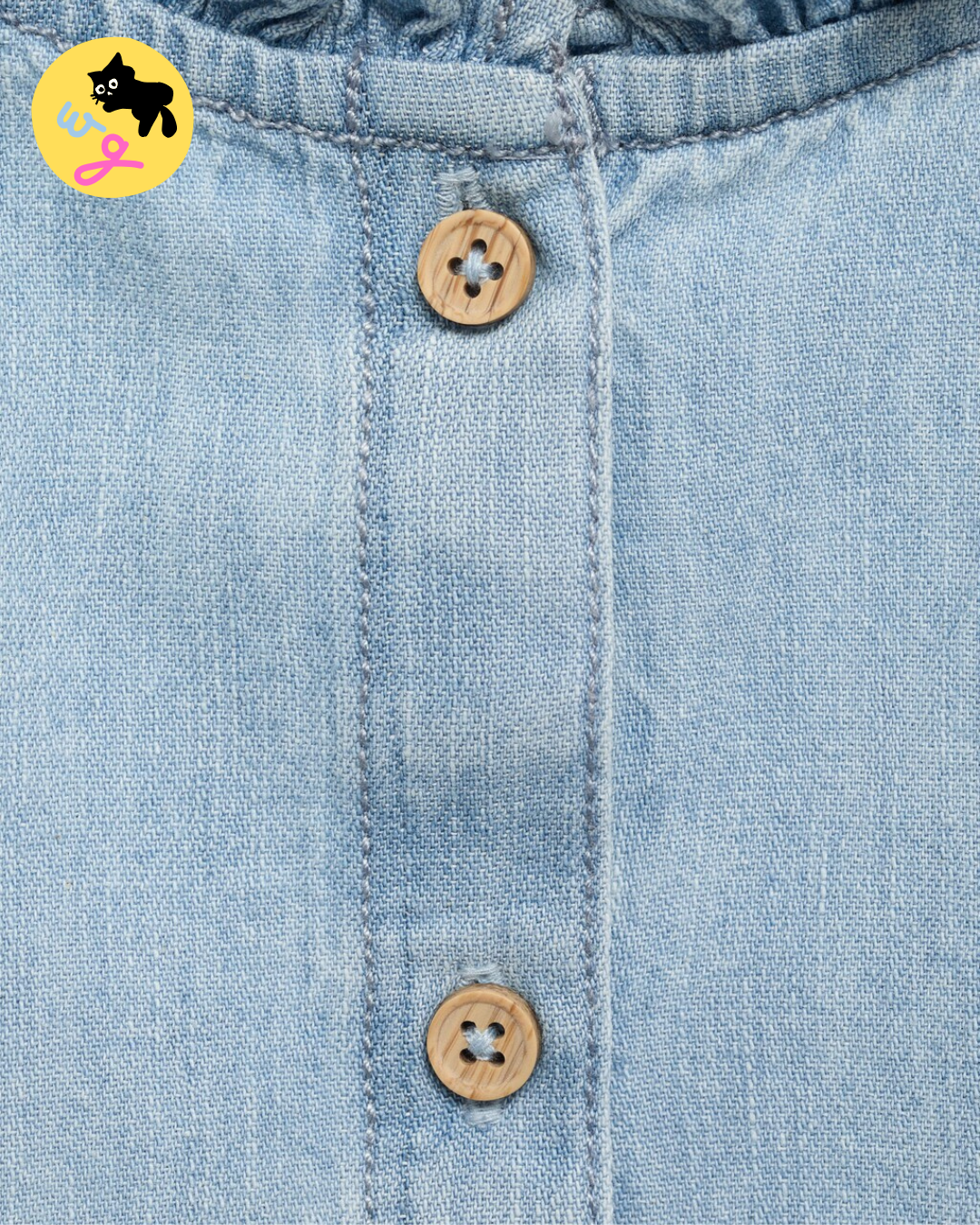 Embroidered Denim Blouse