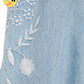 Embroidered Denim Blouse