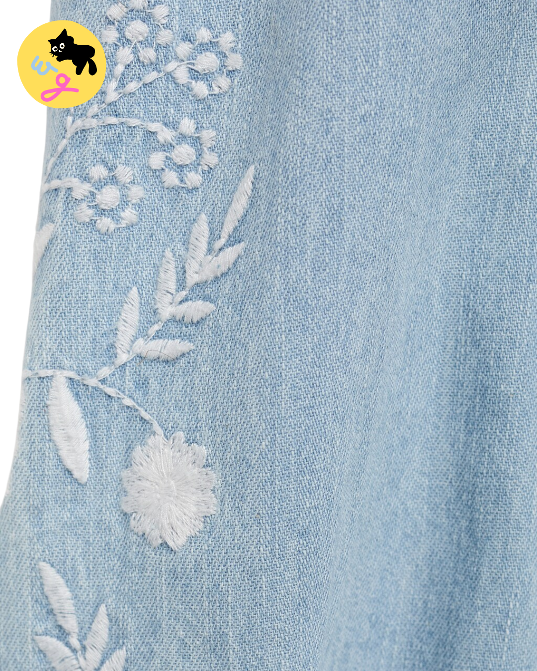 Embroidered Denim Blouse