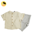 Cream Shirt & Shorts Set
