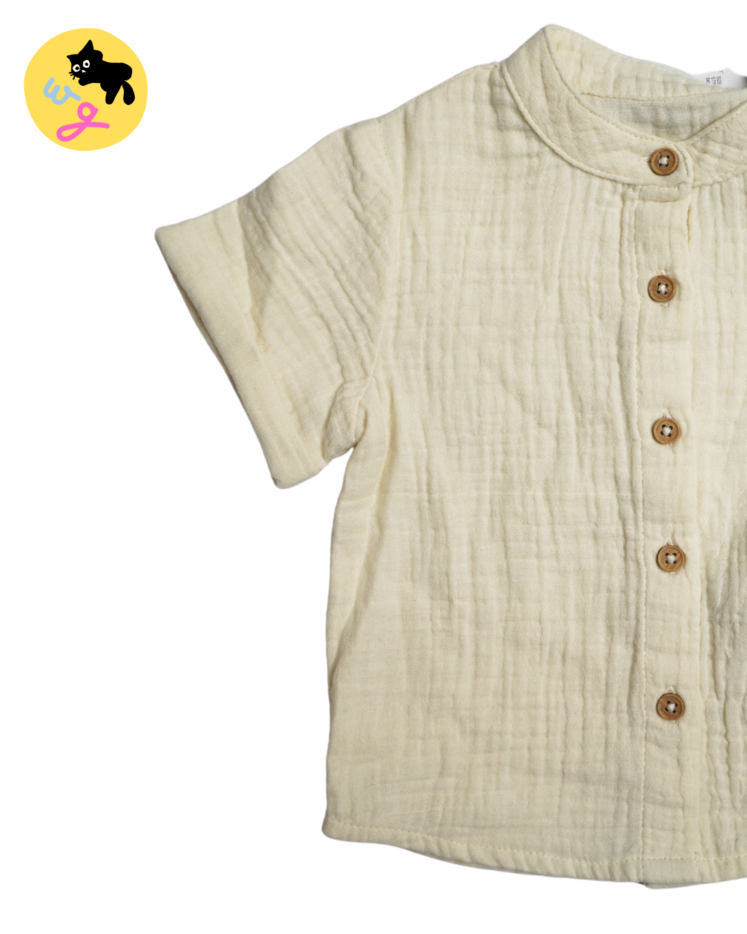 Cream Shirt & Shorts Set