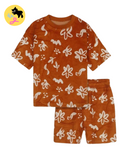 Burnt Orange Velour Top & Shorts