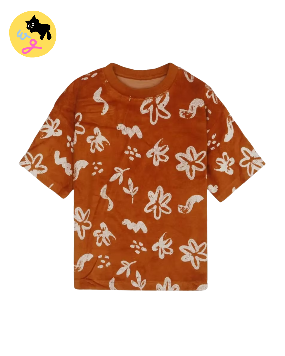 Burnt Orange Velour Top & Shorts