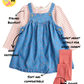 Pink Heart Pinafore Dress Set