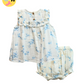 White & Blue Floral Bloomer Set