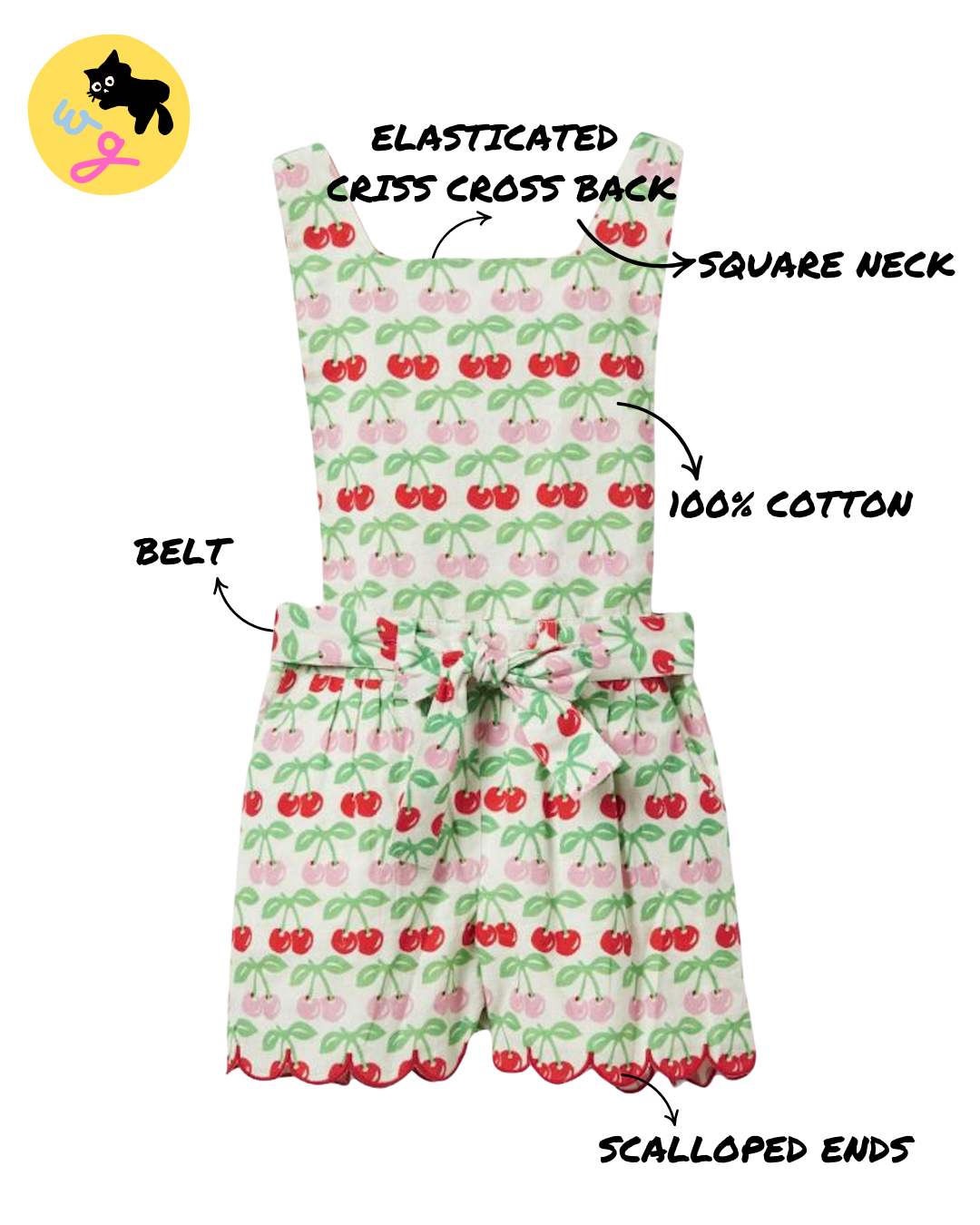 Tie-Waist Scallop Playsuit