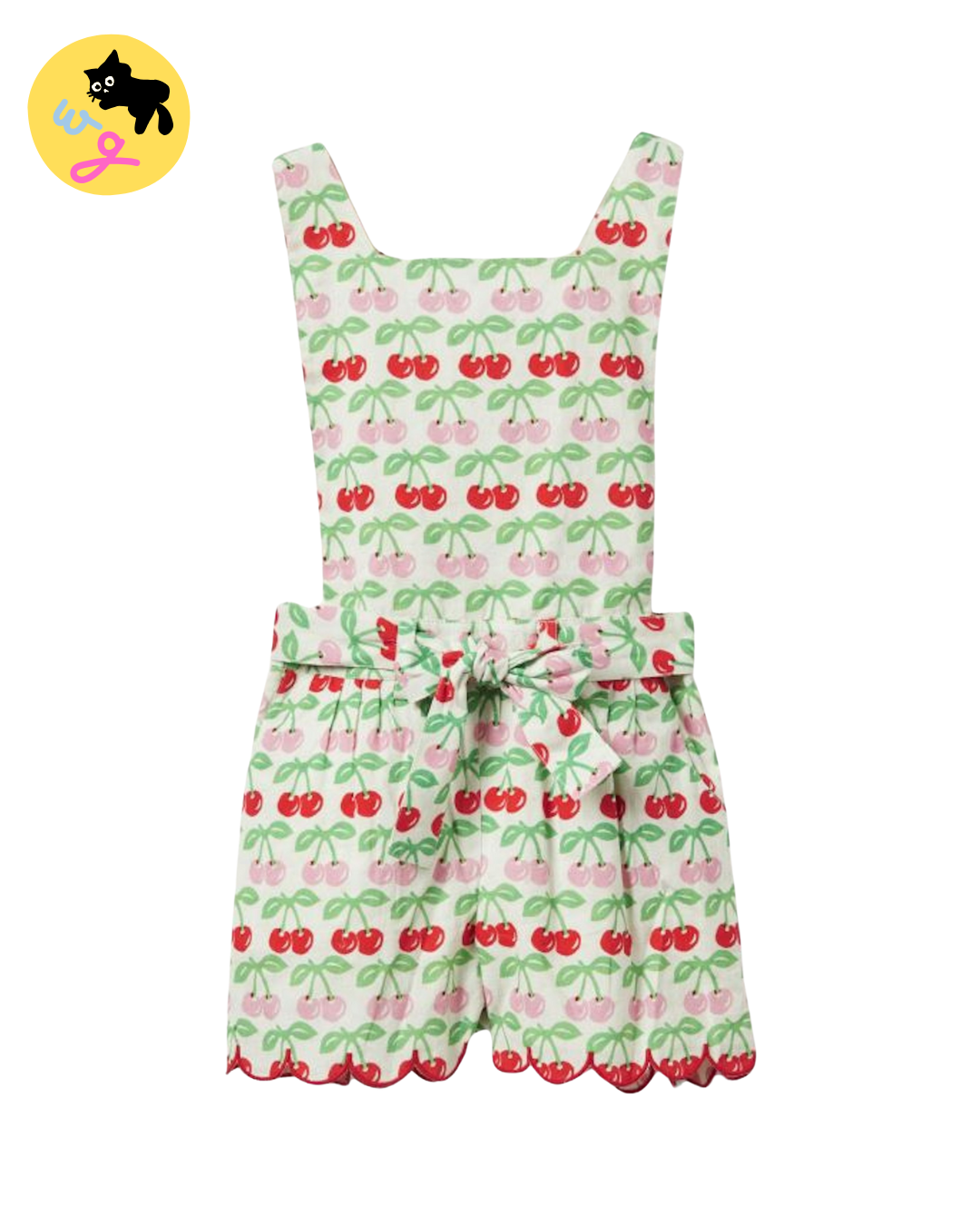 Tie-Waist Scallop Playsuit