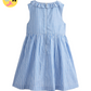 Smocked Bodice Dress - Blue Stripes