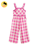 NWT Pink & White Gingham Ric Rac Wideleg Jumpsuit