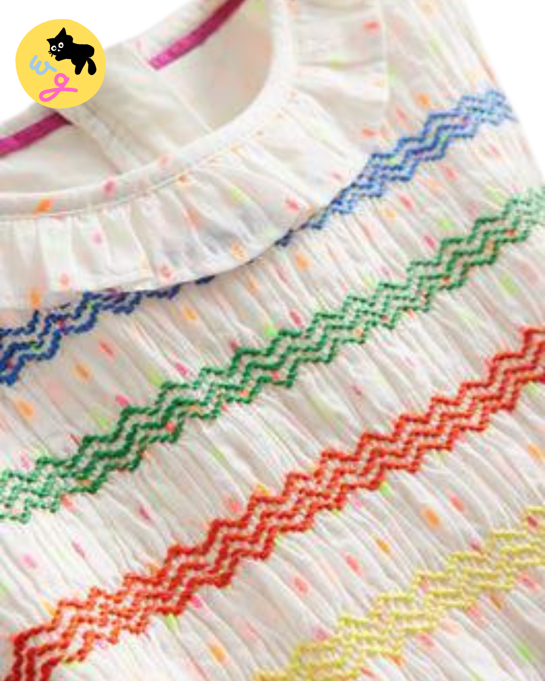 Smocked Bodice Dress - Dobby