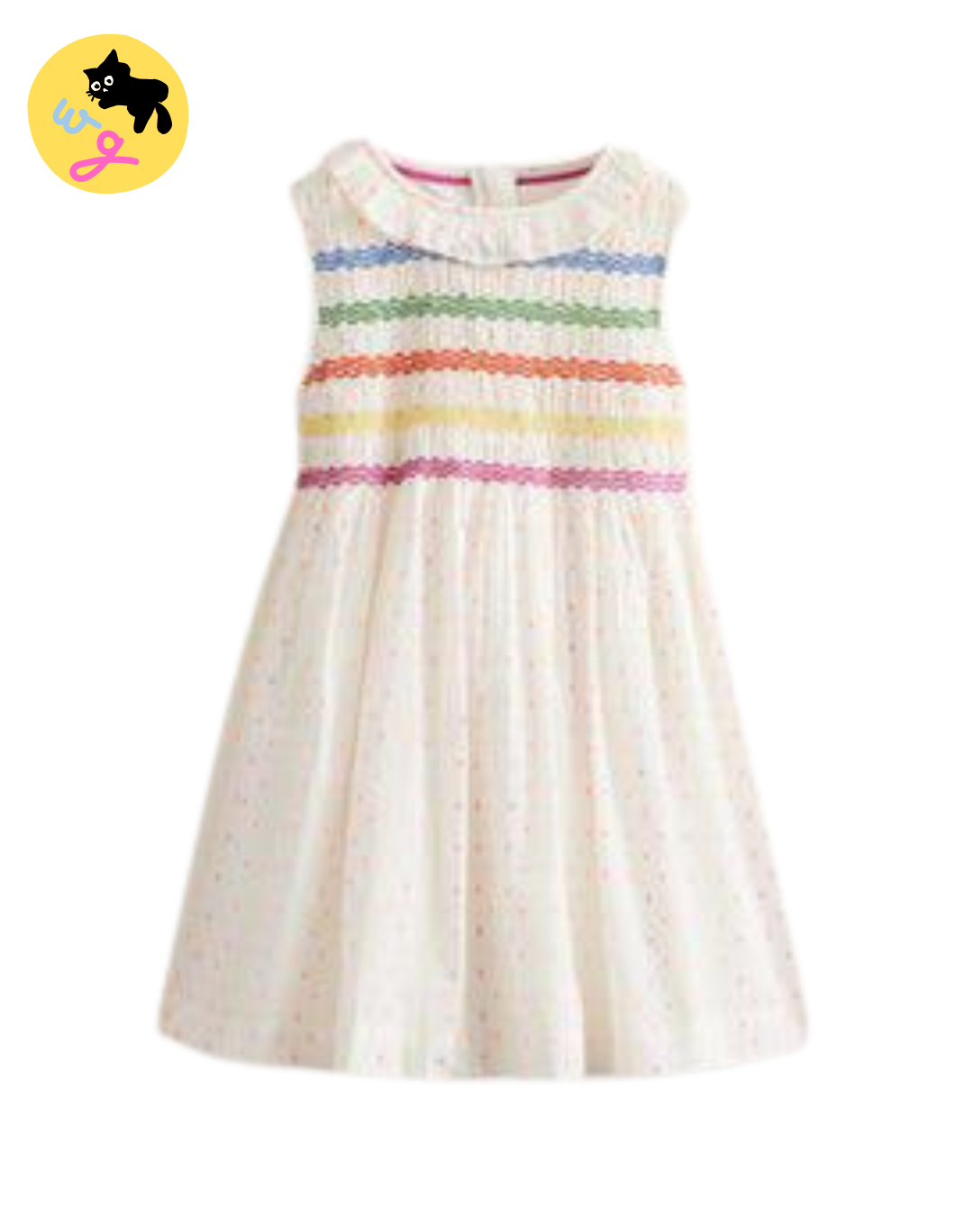 Smocked Bodice Dress - Dobby