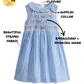 Smocked Bodice Dress - Blue Stripes