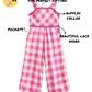 NWT Pink & White Gingham Ric Rac Wideleg Jumpsuit